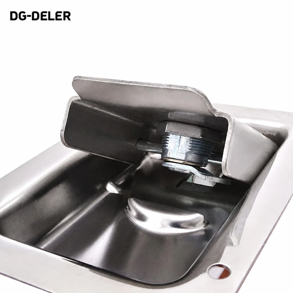 DG-DELER MS858A-S 304 Stainless Steel Bright Finish Recessed Panel Lock with Key for Cabinet Equipment Door Hardware
