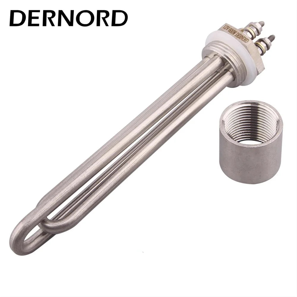 DN25 Immersion Tubular Electric Heater 12V 24V 36V 48V 300W 600W 900W 1200W 1500W 304SS Solar DC 1 inch Water Heating Element