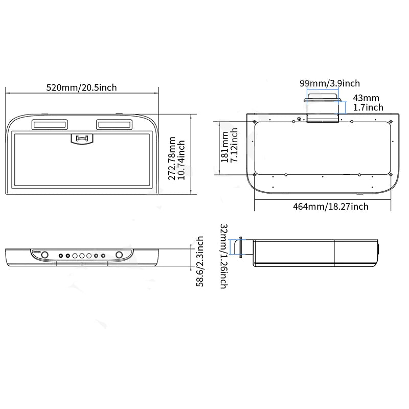 12V RV Kitchen Extractor Hood Stainless Steel With Dual LED Lights Removable Filter for Cleaning