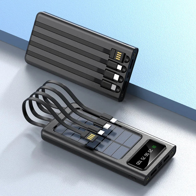 Lenovo 500000mAh Solar Jump Starter Large Capacity Mobile Power Fast Charging Battery Dual USB