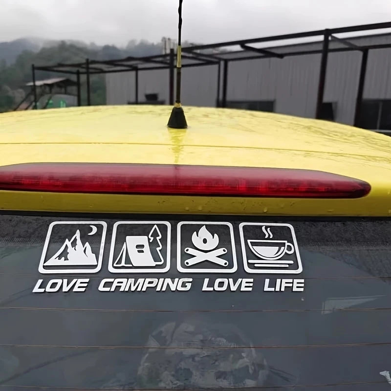 LOVE CAMPING LOVE LIFE window sticker