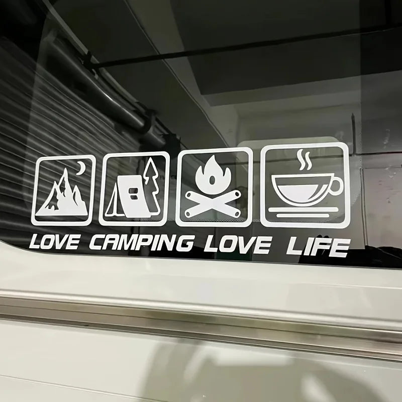 LOVE CAMPING LOVE LIFE window sticker