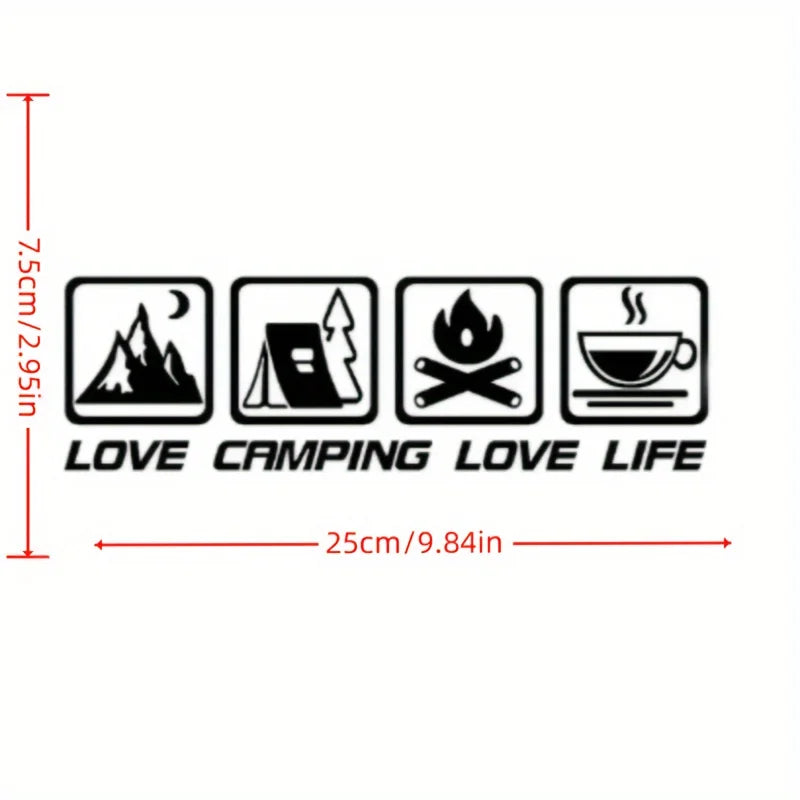 LOVE CAMPING LOVE LIFE window sticker