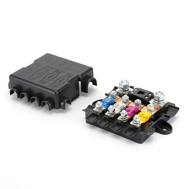 1PCS 5 Ways Fuse 12v & 24v Box With Bus Bar HEAVY DUTY Power Distribution Fuse Box Block Mega & Midi Fuses Holder Car Parts