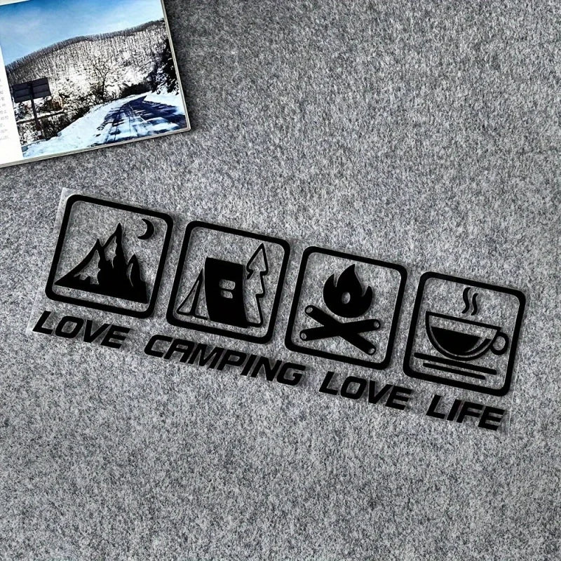 LOVE CAMPING LOVE LIFE window sticker