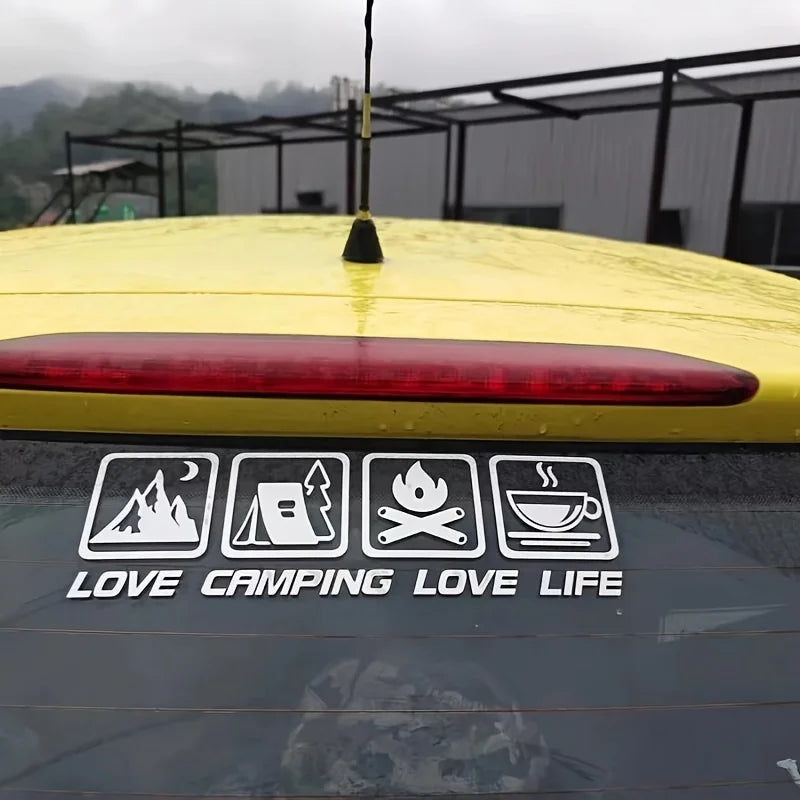 LOVE CAMPING LOVE LIFE window sticker