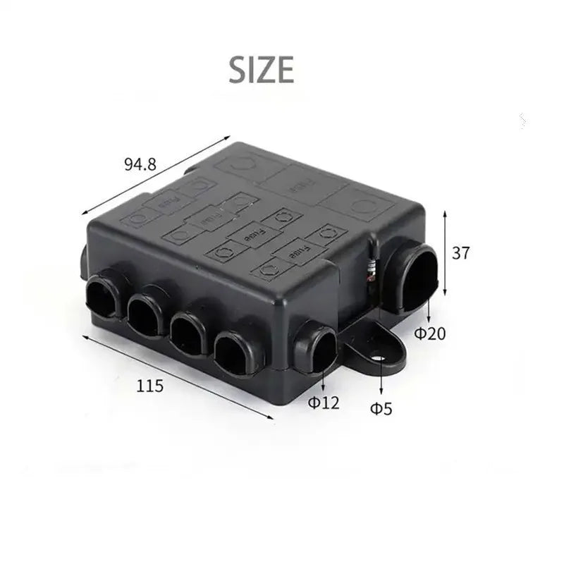 1PCS 5 Ways Fuse 12v & 24v Box With Bus Bar HEAVY DUTY Power Distribution Fuse Box Block Mega & Midi Fuses Holder Car Parts