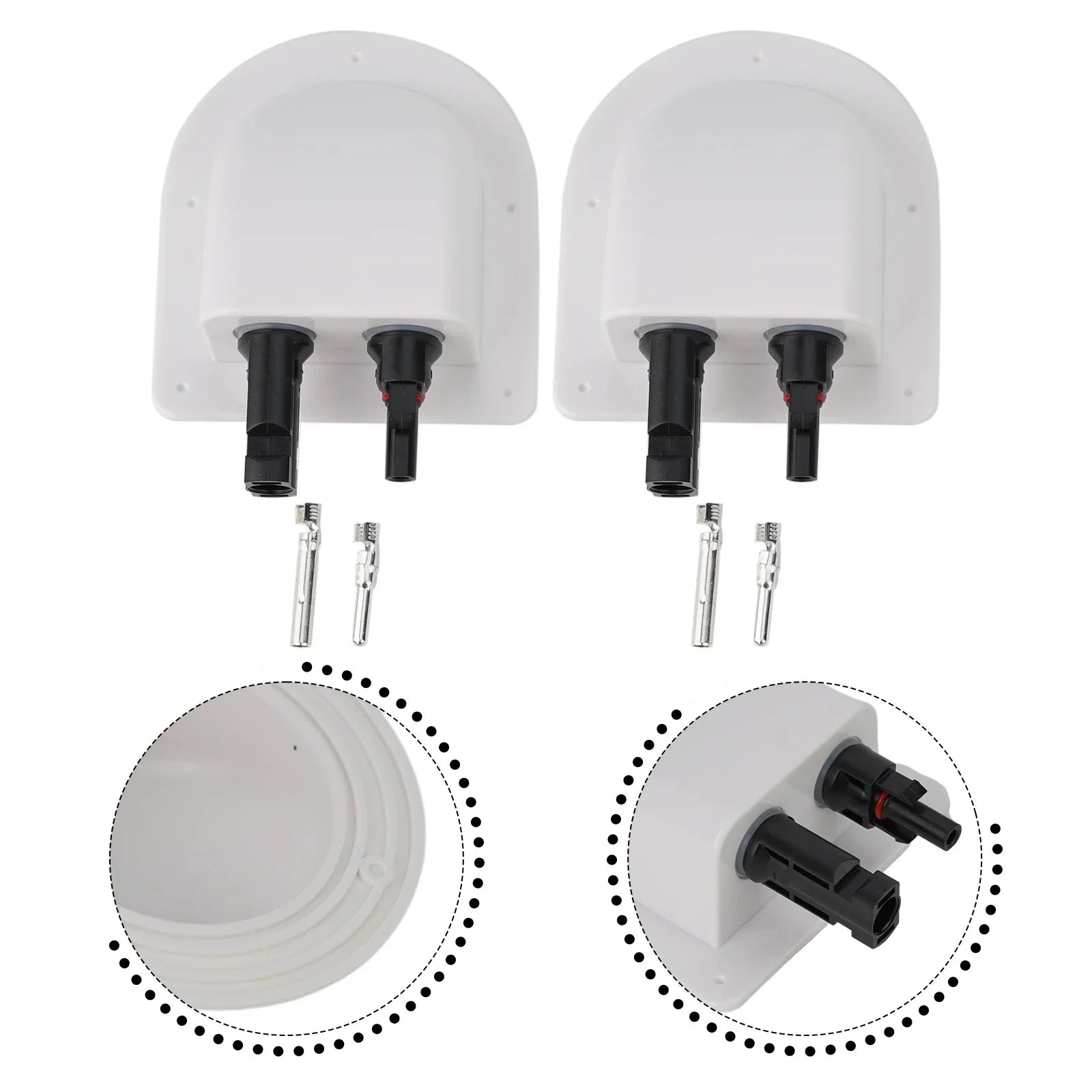 Caravan Solar Panel Wire Cable Double Hole Entry Gland Sealing Box Curved Cable Connector Waterproof For RV Motorhome Boats