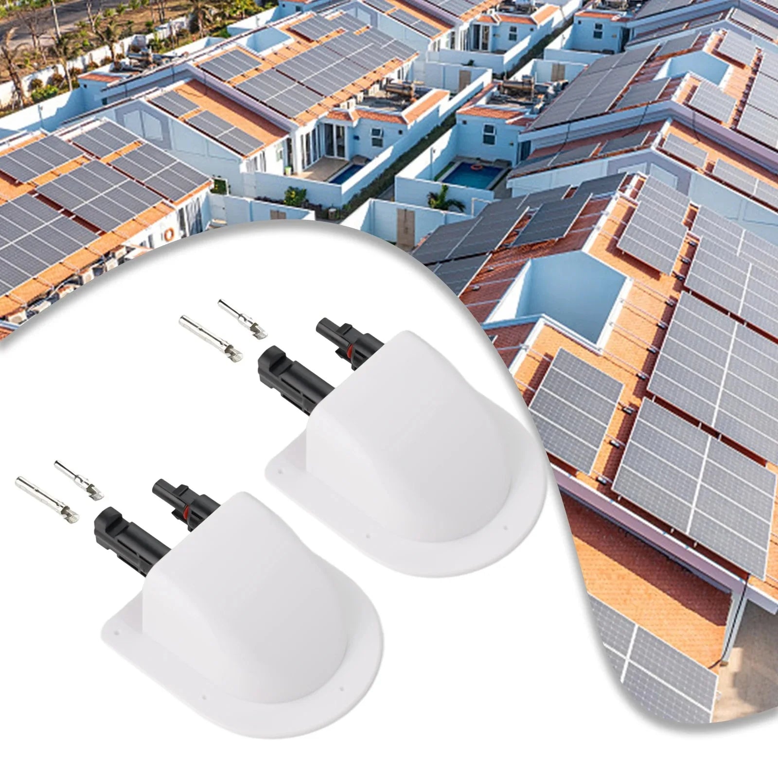 Caravan Solar Panel Wire Cable Double Hole Entry Gland Sealing Box Curved Cable Connector Waterproof For RV Motorhome Boats