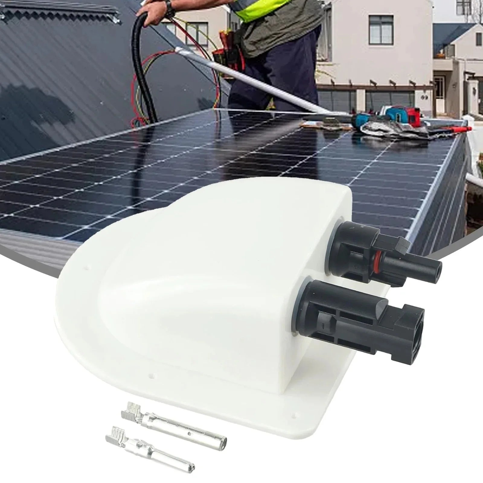 Caravan Solar Panel Wire Cable Double Hole Entry Gland Sealing Box Curved Cable Connector Waterproof For RV Motorhome Boats
